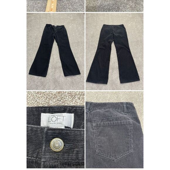 Ann Taylor Loft corduroy bootcut womens sz 6P high rise black stretch denim - Picture 1 of 12